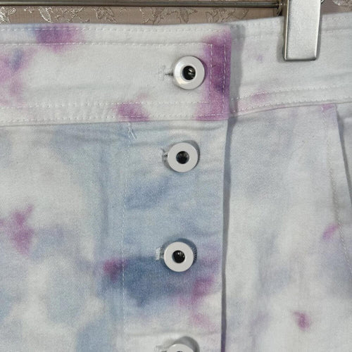 Anthropologie Kimmie Tie-Dyed Tulip Skirt Blue and Purple Denim Midi Size 4