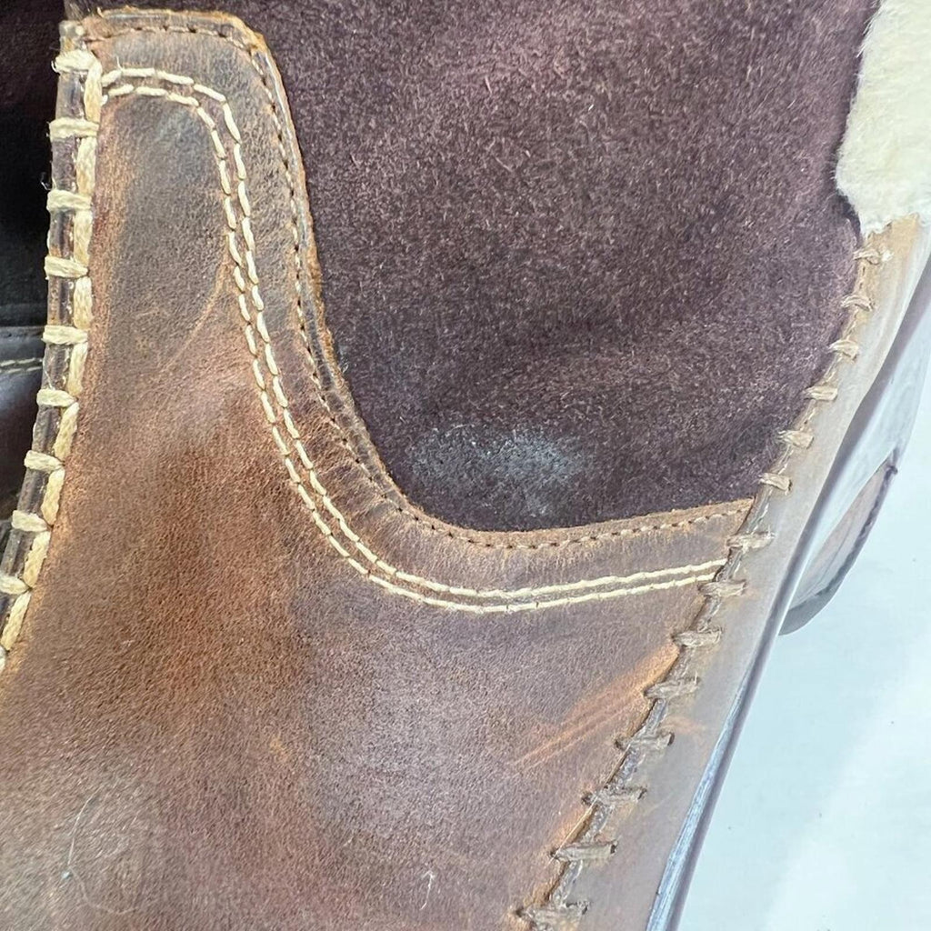 y2k Vintage J-41 Adventure on Naples Brown Leather and Faux Fur Boots Size 10