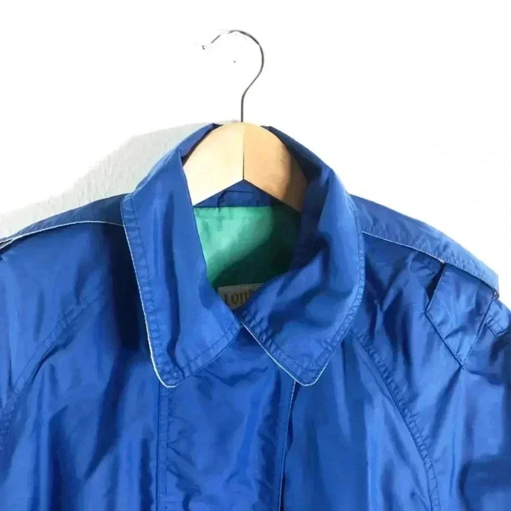 Vintage 80s London Towne Blue Rain Jacket Windbreaker Women's Size M