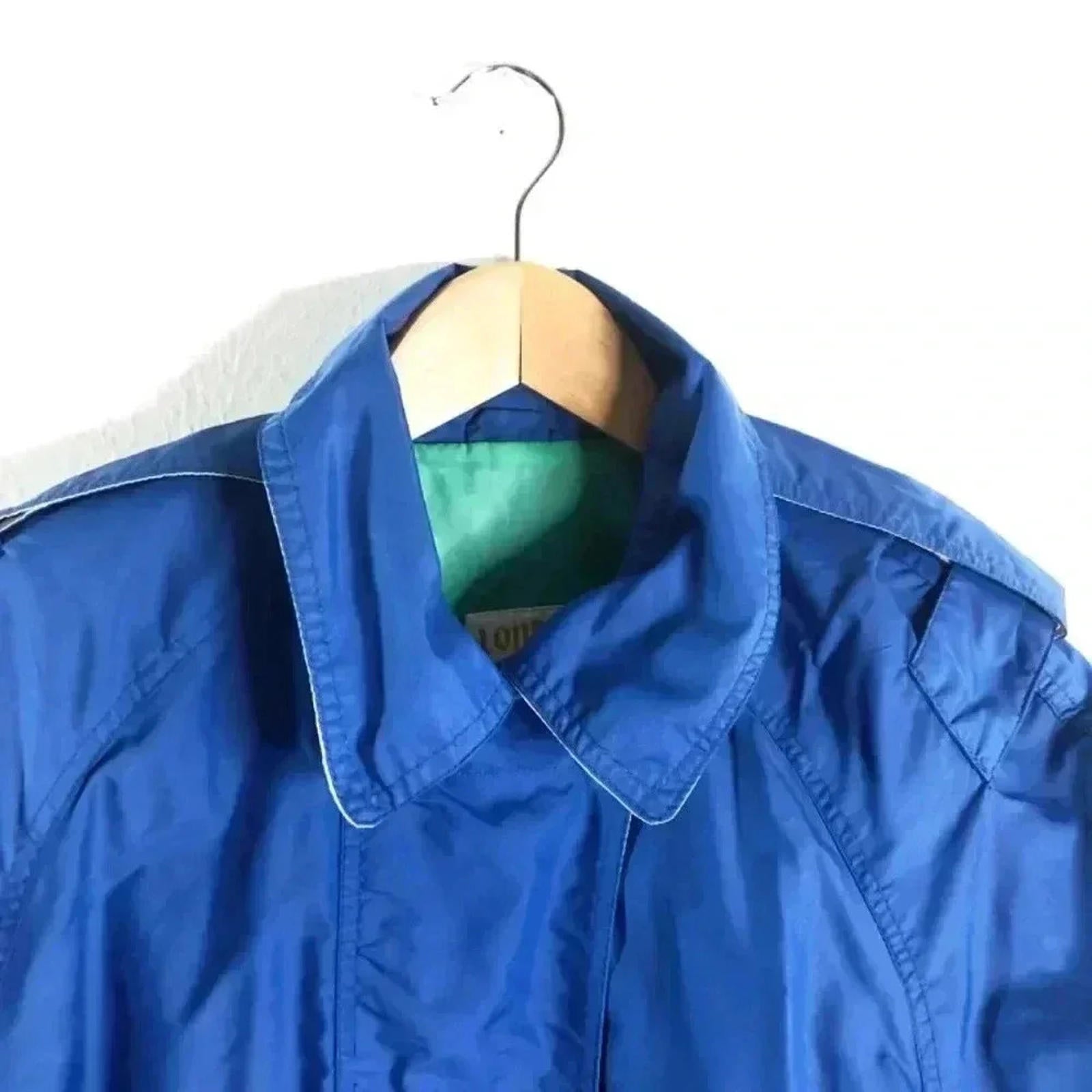 Vintage 80s London Towne Blue Rain Jacket Windbreaker Women's Size M