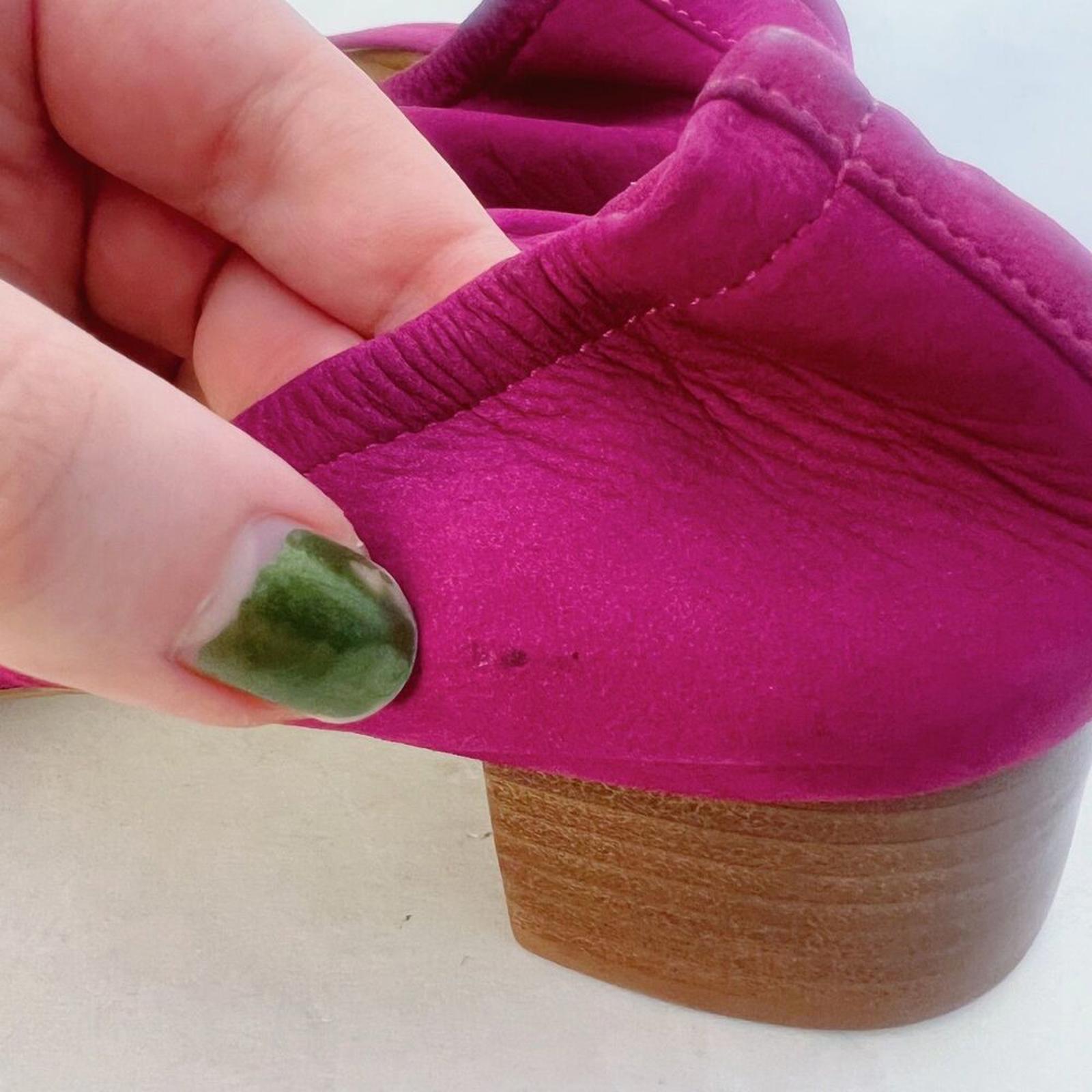 Jasper & Jeera Pink Suede Heeled Ballet Shoes Women's size 9
