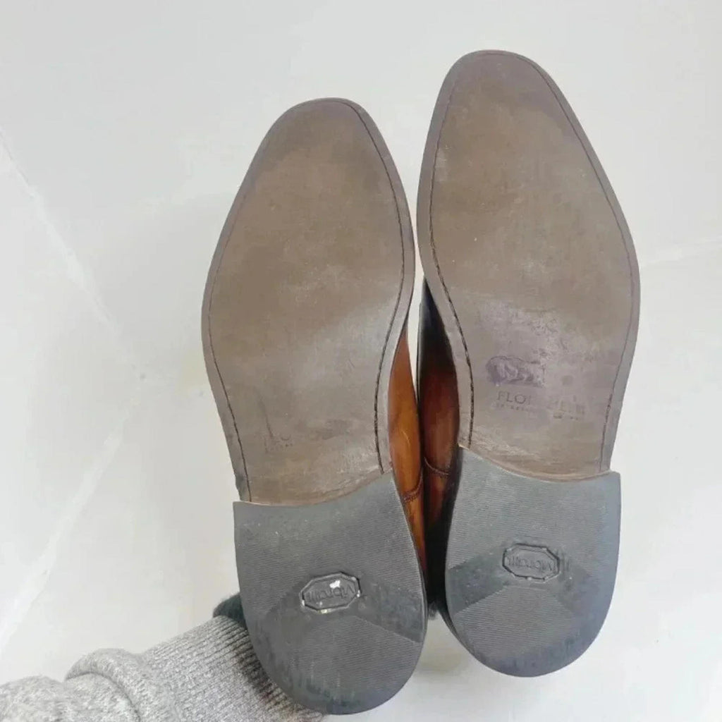 Florsheim Men's Brown Leather Montinaro Double Monk Dress Shoes Size 12