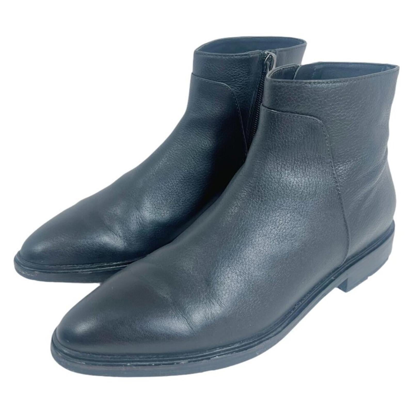 Via Spiga Women's Evanna Leather Booties in Black Ankle Boots Women's Size 7