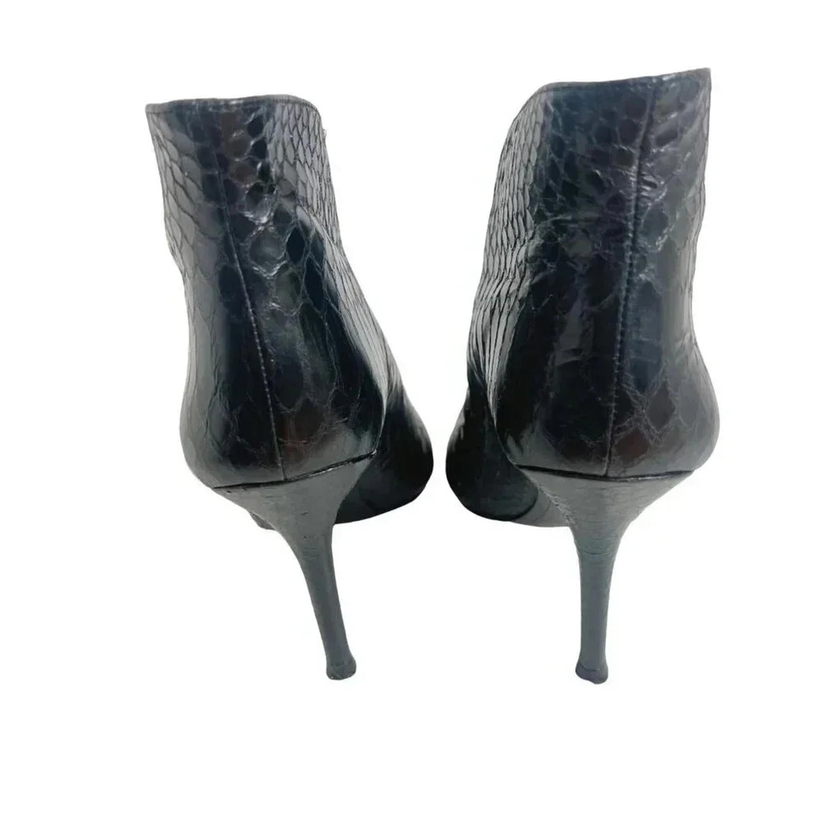 Vince Camuto Caden Black Snake Print Heeled Booties Women's Size 6.5