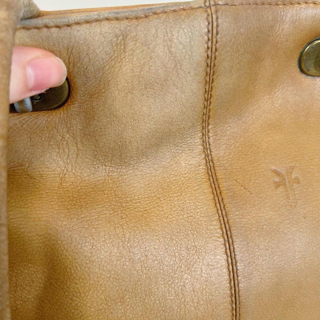 Frye Vintage Tan Leather Shoulder Bag Purse Western Boho