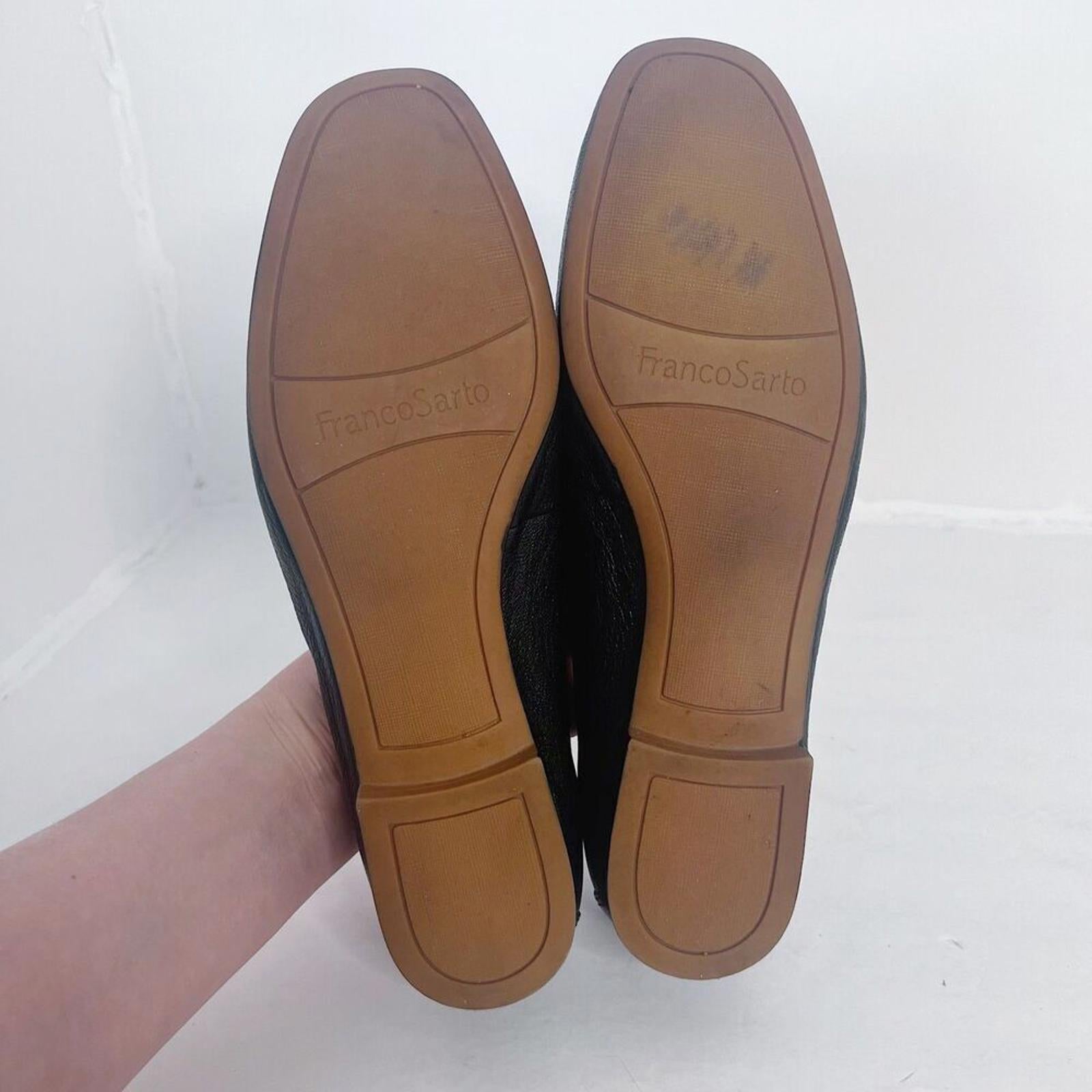 Franco Sarto Dame Black Leather Penny Loafers