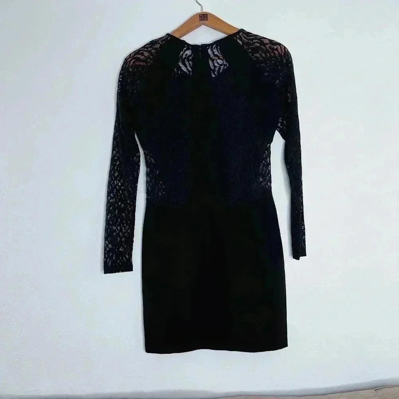 Parker Bauer Black Dress Lace Cutouts Bodycon Cocktail Dress Women's Size 6
