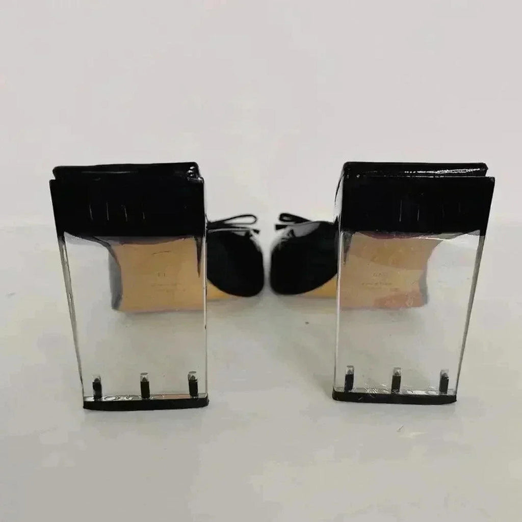 Y2K Pied A Terre Vintage Patent Leather Square Toe Acrylic Heels