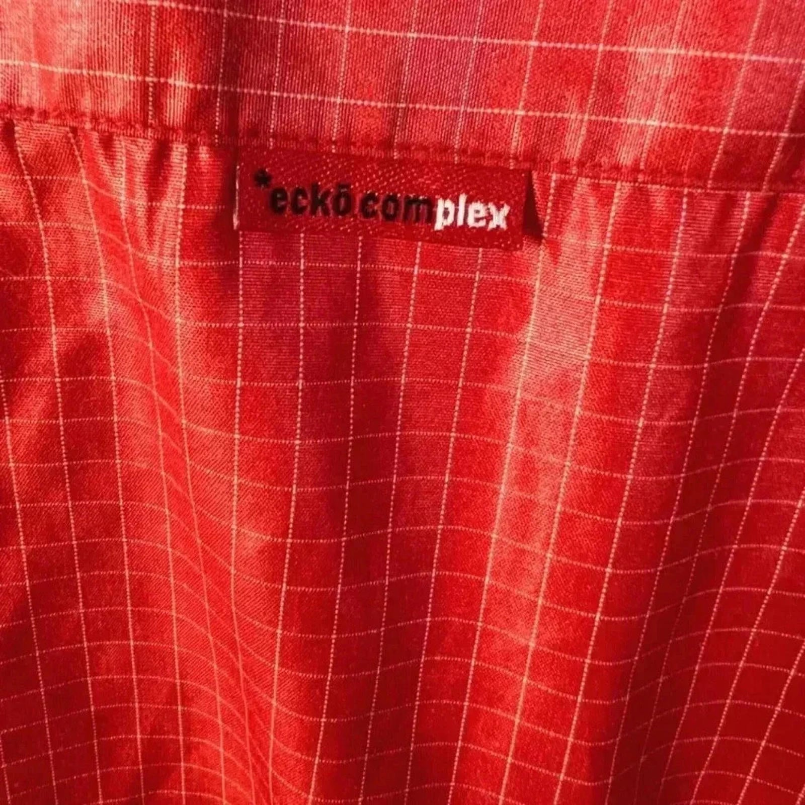 Ecko Unltd. Red Grid Pattern Men's Button Up Streetwear Size XL