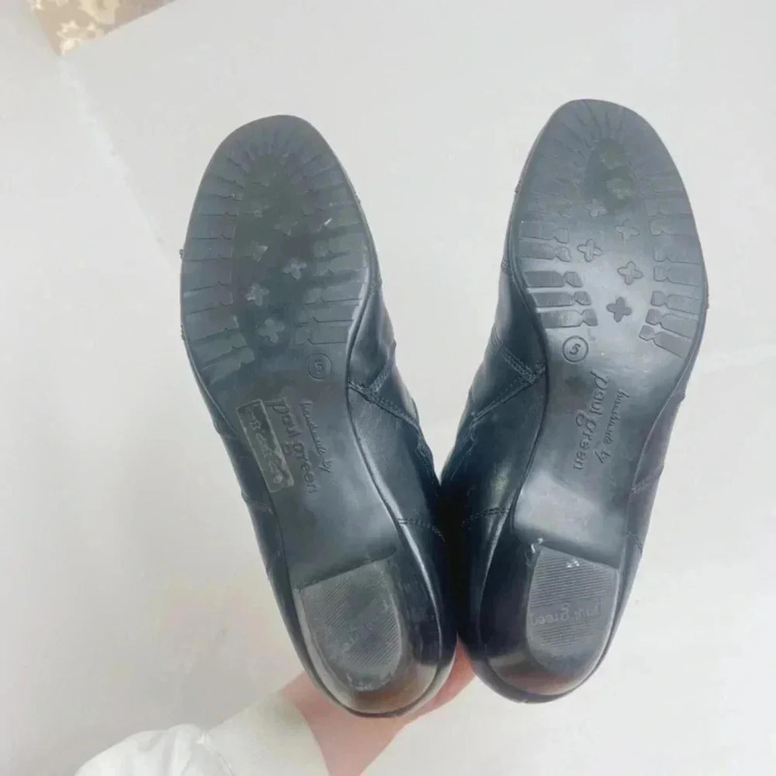 Paul Green Munchen Black Leather Booties Women's Size 7.5