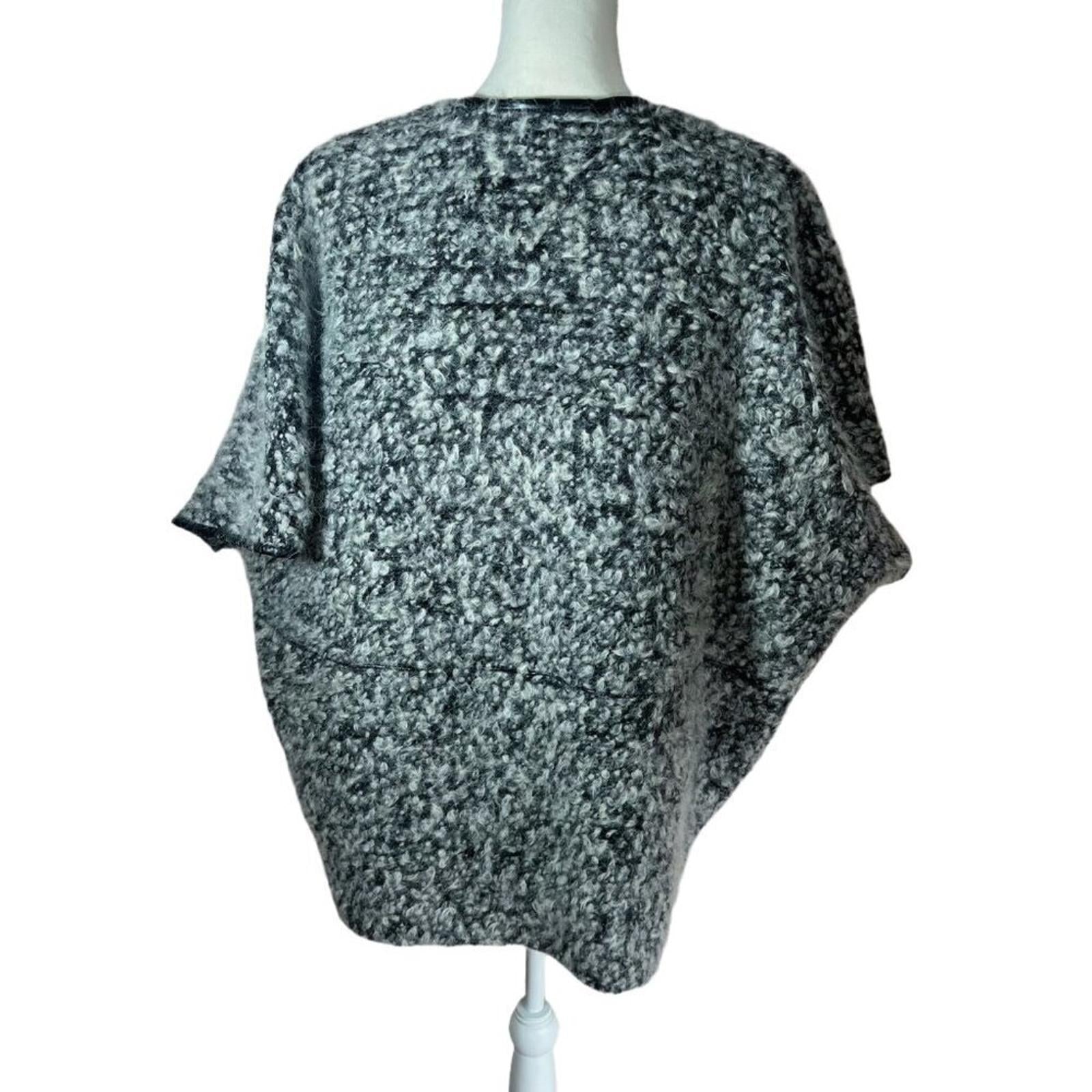 Anthropologie PBO Philosophy Blues Original Boucle Wool Leather Cardigan OS
