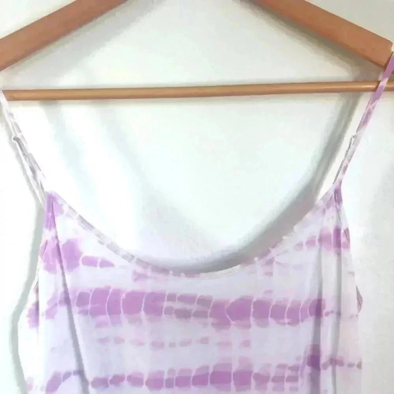 Guess Purple White Tie Dye Peplum Tank Sleeveless Women's Size S
