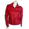 y2k Vintage Ci Sono by Cavalini Red Faux Leather Moto Jacket Women's Size M