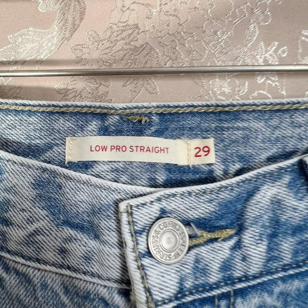 Levi's Low Pro Straight Leg Jeans Acid Wash Denim Women's Size 29