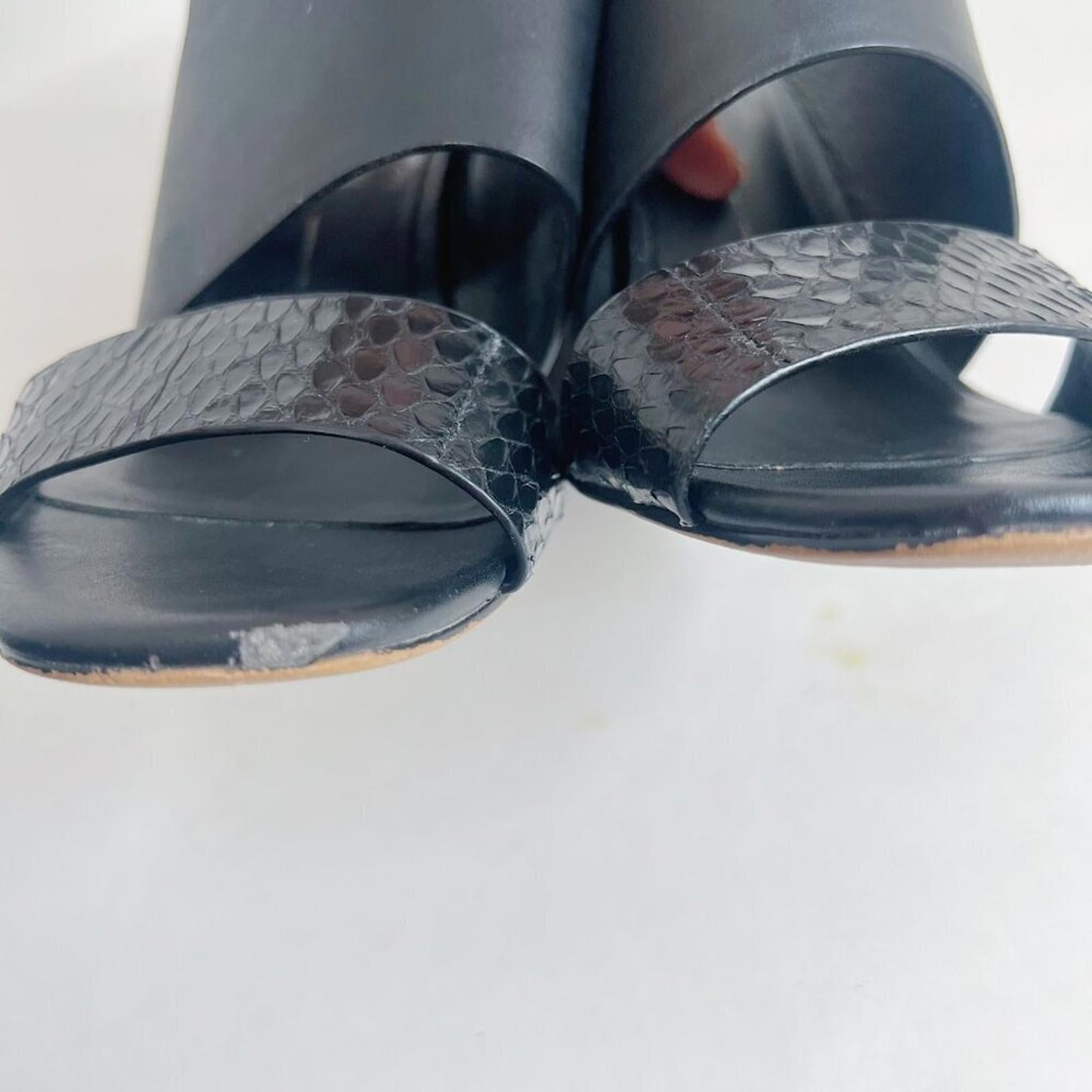 Dolce Vita Black Leather Chunky Heel Sandals Women's Size 8.5