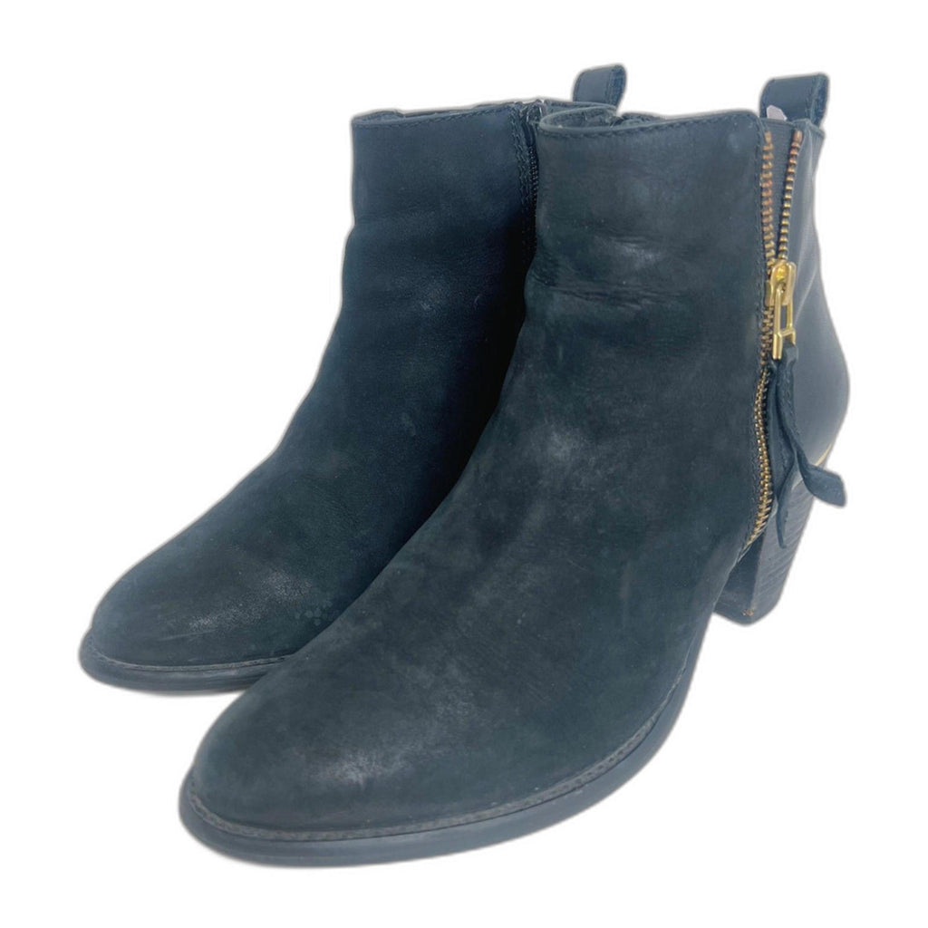 Steve Madden Wantagh Black Leather Suede Booties Ankle Boots Size 9