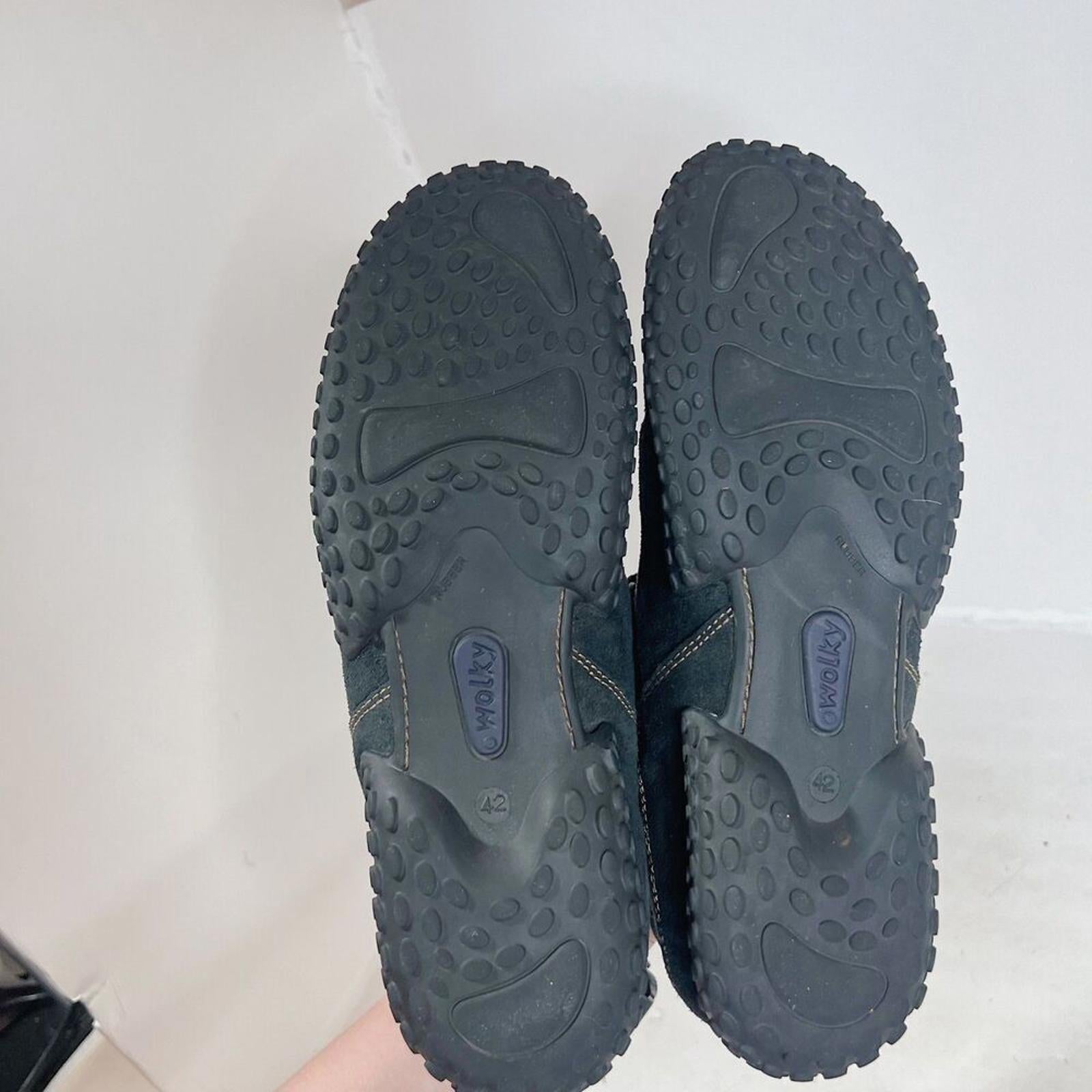 Wolky Crossfeet 1955 Sneakers Comfort Shoes Grey Black Leather Size 42 11