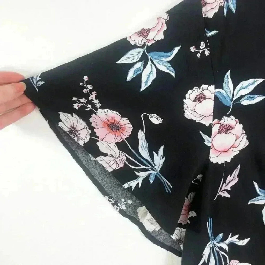 Torrid Black Pink Flowers Faux Wrap Dress Women's Size 3X Floral