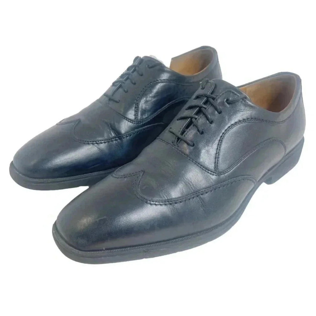 Johnston & Murphy Black Leather Wing TIp Men's Shoes Size 10