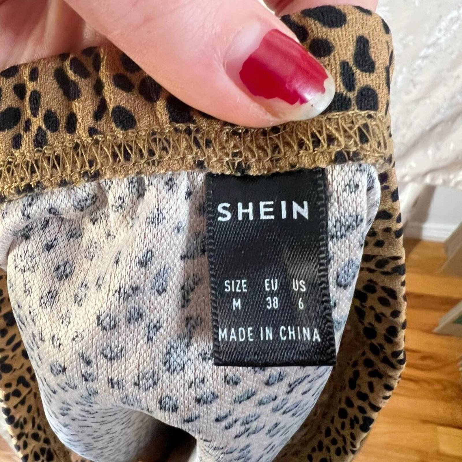 Shein Cheetah Print Black and Tan Brown Spotted Animal Print Mini Skirt Size M