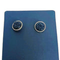 Vintage Black Clustered Stone Gold Rim Earring