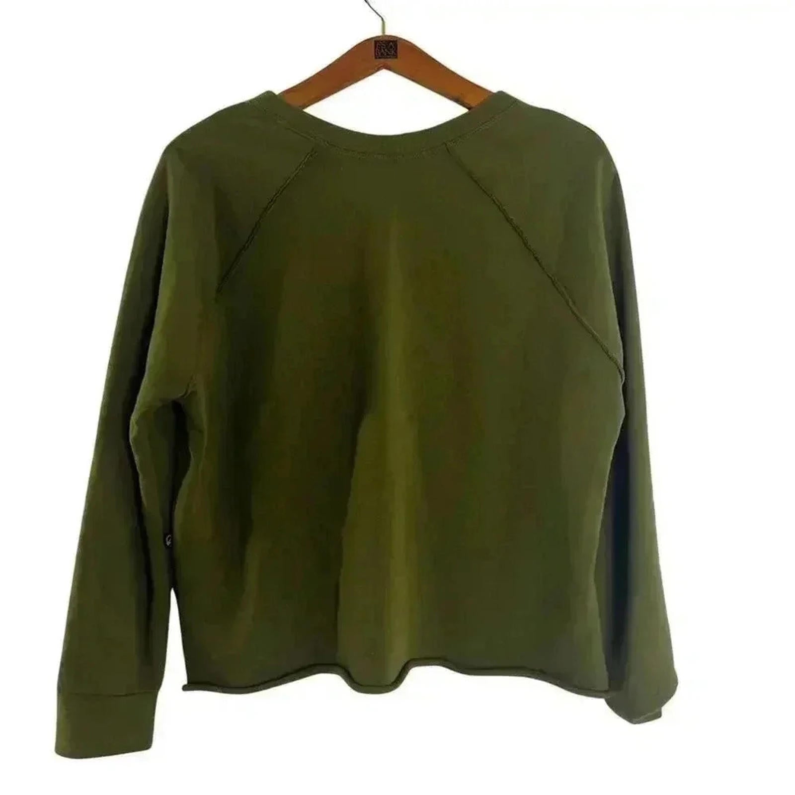 Terez Green Fleece Lined Crewneck Sweatshirt Women's Size S Loungewear