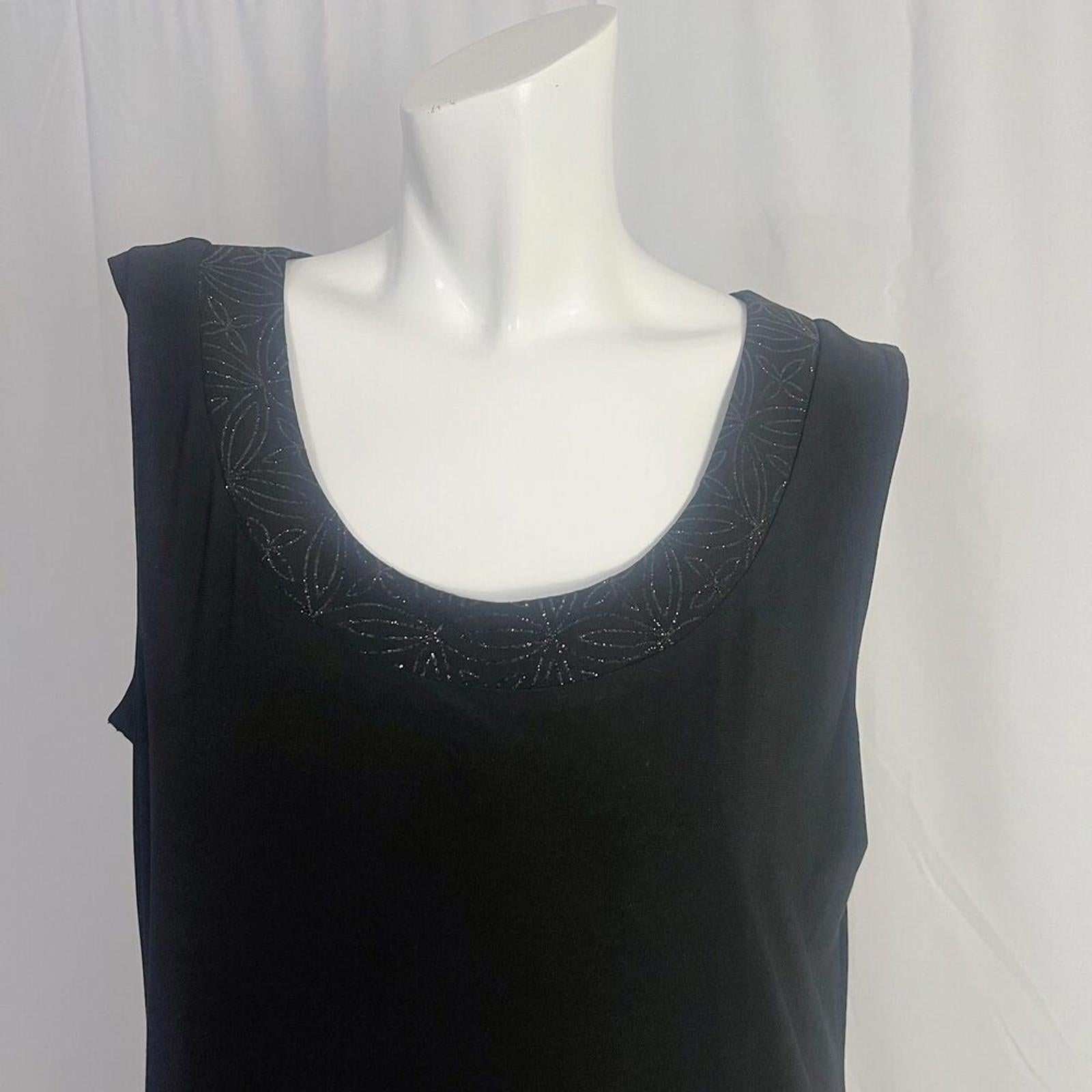 R&M Richards Collection Black Mini Dress Gold Collar Women's Size 14