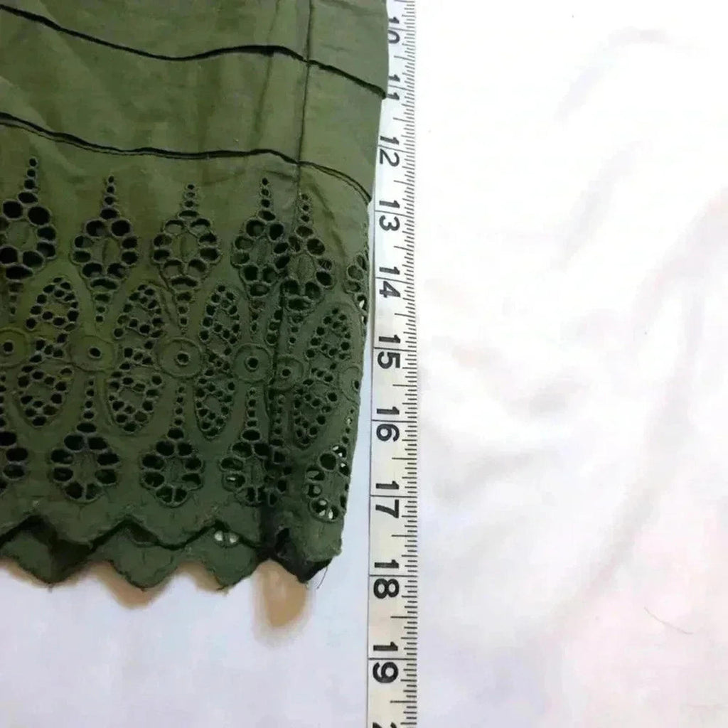 GAP Green Mini Skirt Lace Eyelet Women's Size 2