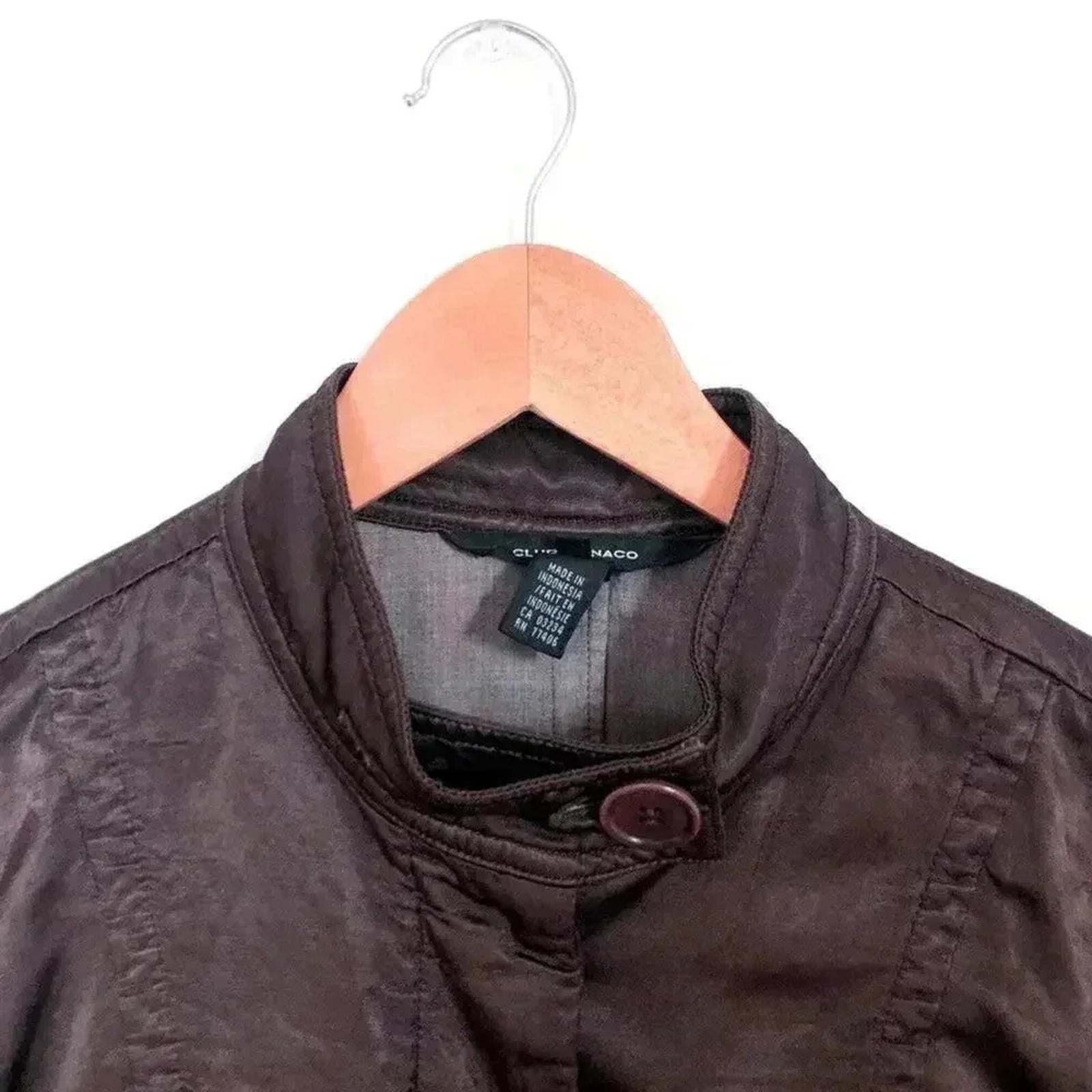 Club Monaco Brown Satin Moto Jacket Women's Size M