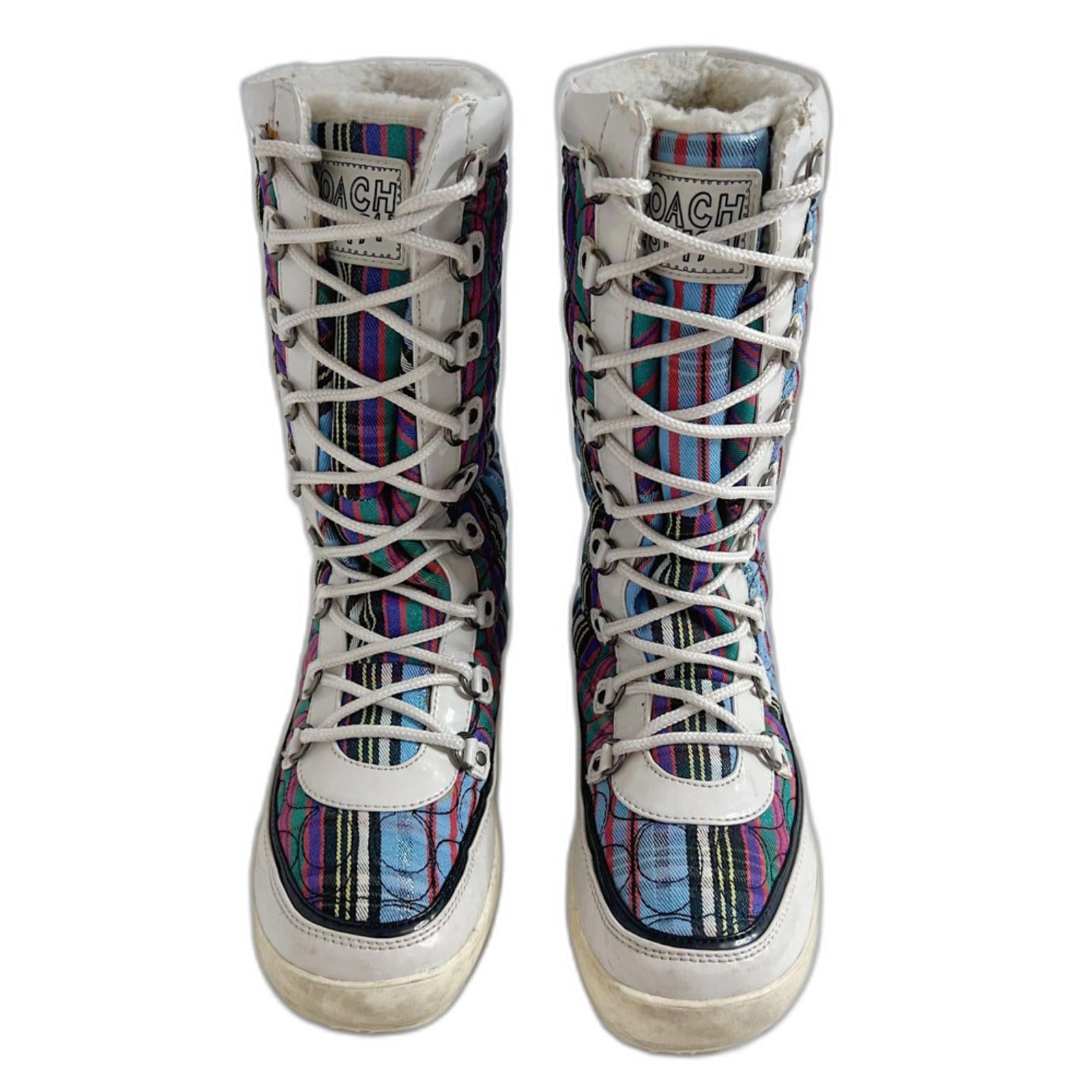y2k Vintage Coach Peggey Signature Logo Winter Boots Snow Moon Boots Size 8