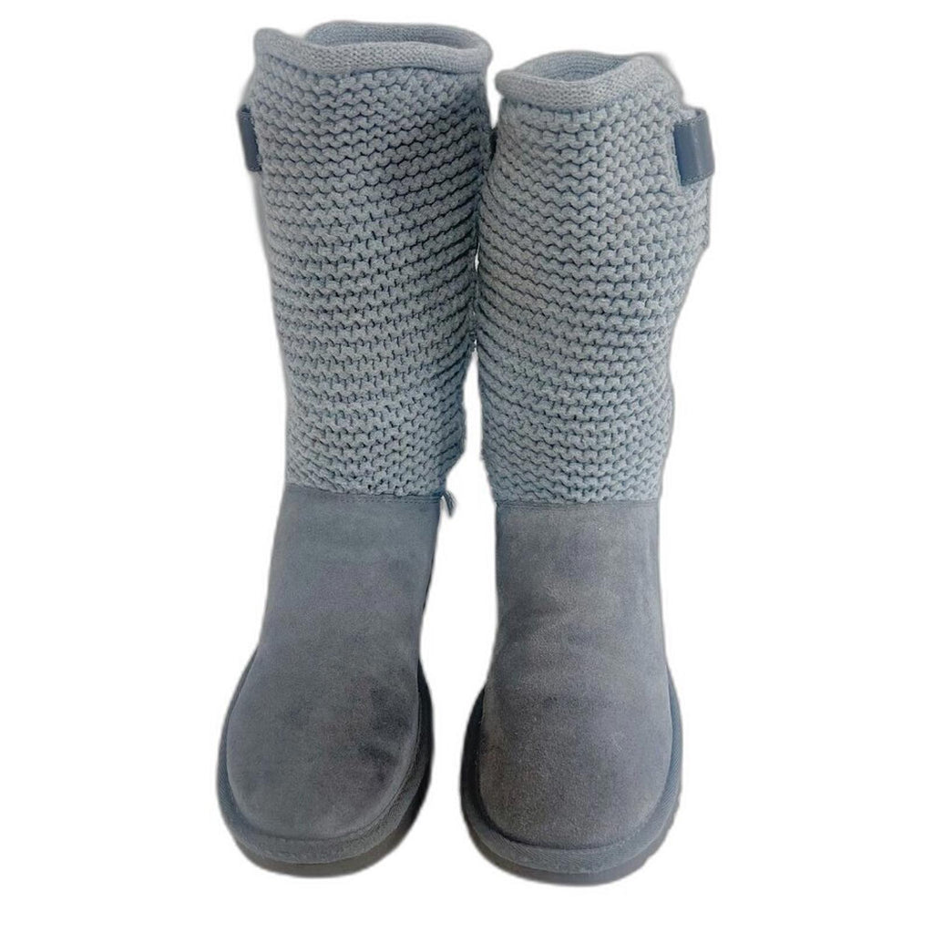 UGG Australia Shaina Boots Grey Charcoal Knit Tall Boots Foldover Size 7