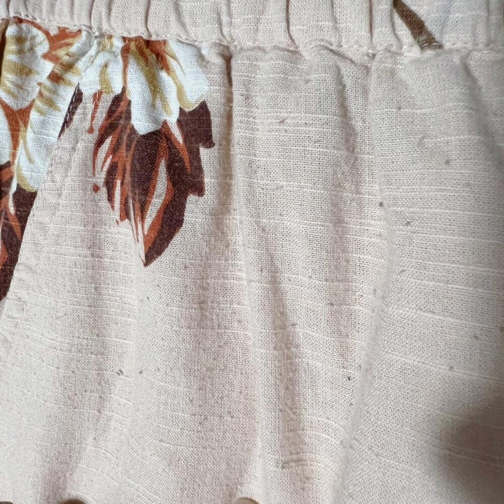 Urban Outfitters UO Drawstring Joggers Tan Floral Print Women's Size S