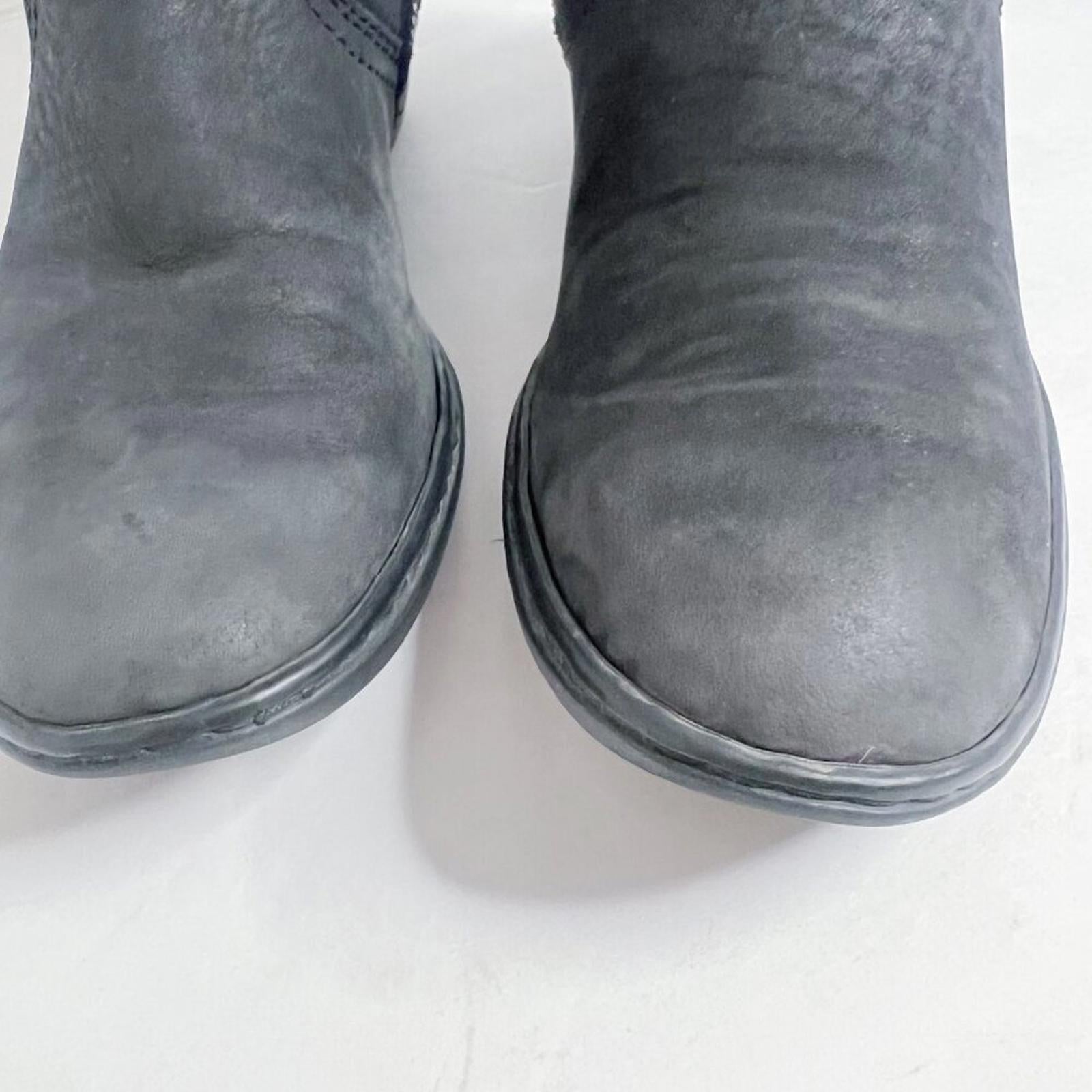 Born Grey Suede Knee High Foldover Zip Up Boots Women's Size 6.5