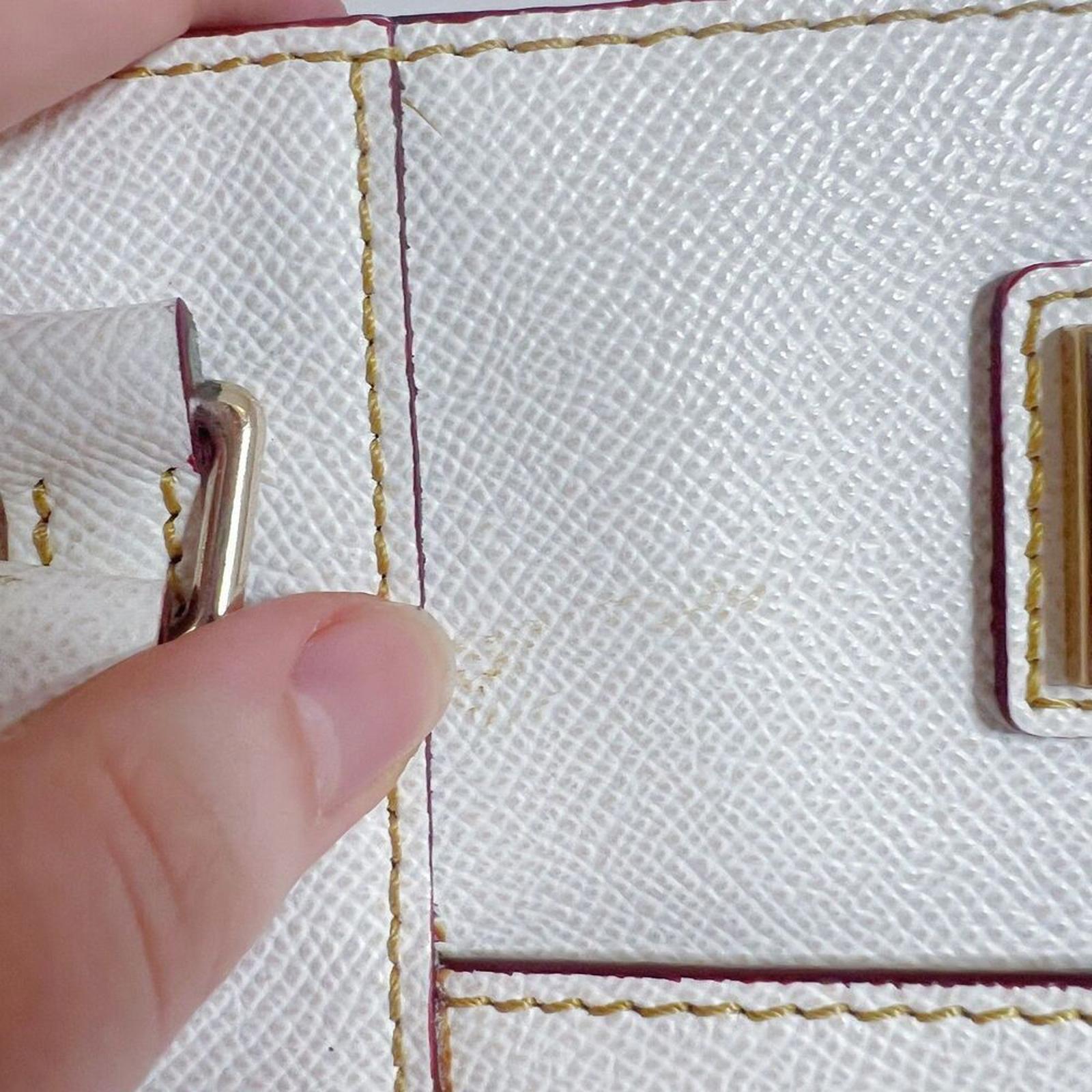 Dooney & Bourke Saffiano Pebble Grain Small Lexington White Leather Tote Bag