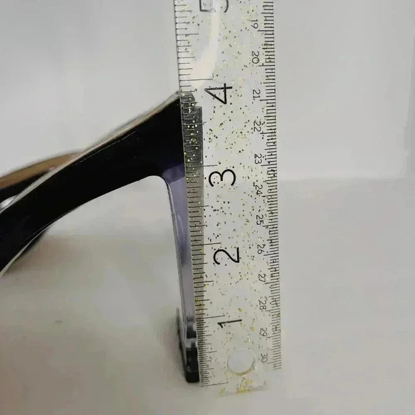 Y2K Pied A Terre Vintage Patent Leather Square Toe Acrylic Heels