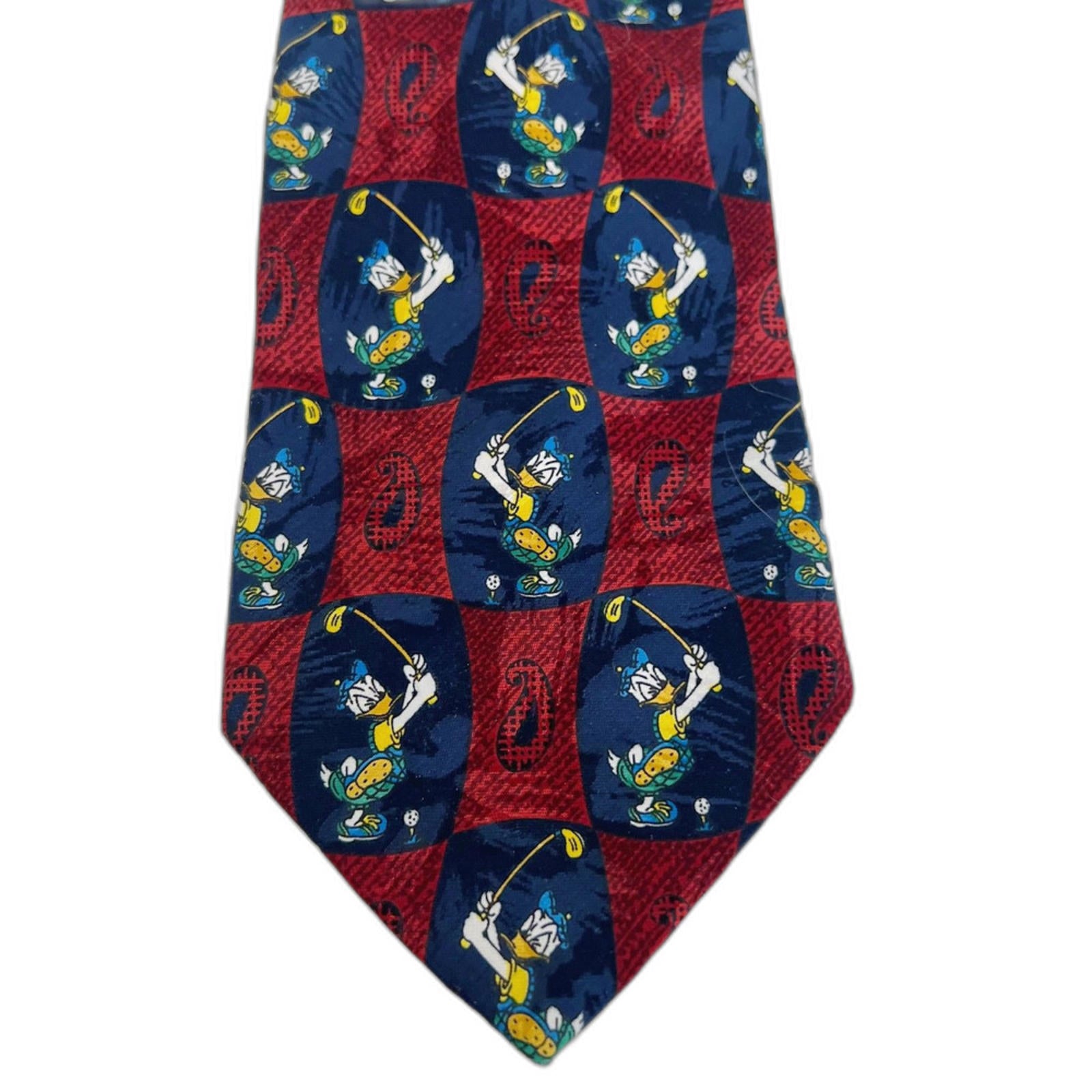Vintage Disney Donald Duck Golfing Tie Father's Day Gift Golf Lover