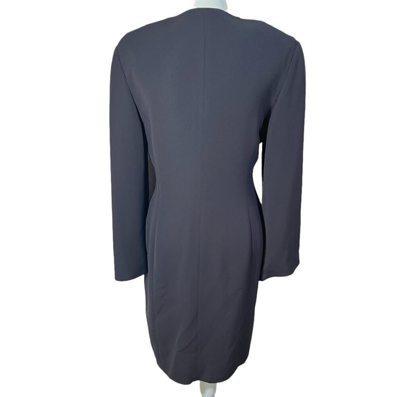 Vintage Linda Allard Ellen Tracy Dark Brown Long Sleeve Dress Size 8 80s 90s