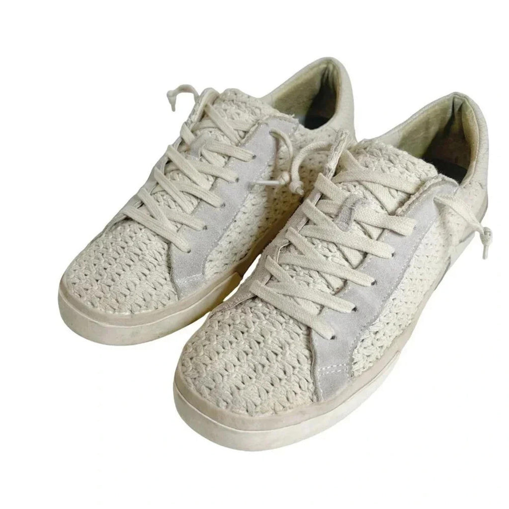 Dolce Vita Zina Crochet Cream Sneakers Women's Size 8.5