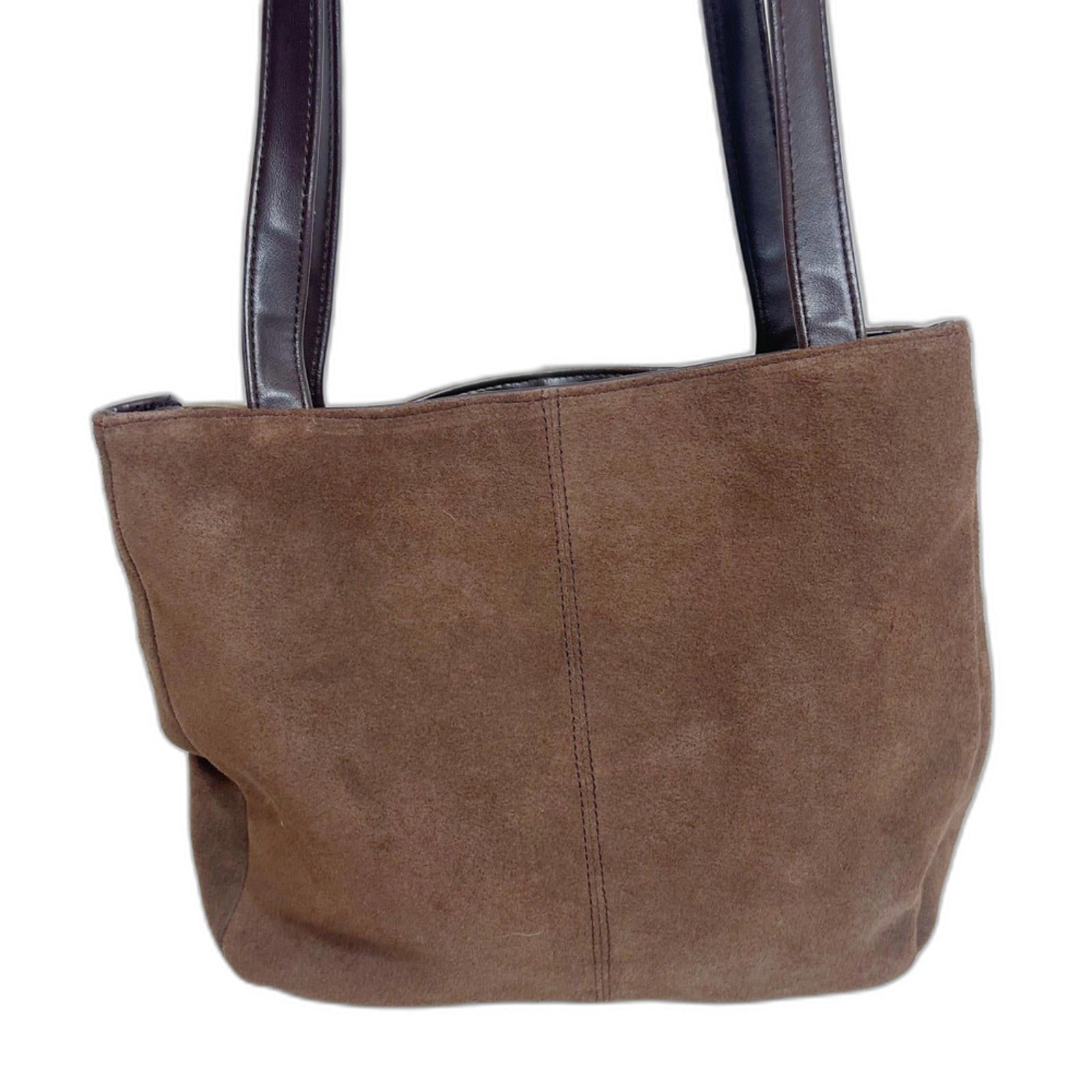 Vintage Sonoma Brown and Tan Suede Patchwork Shoulder Bag Purse