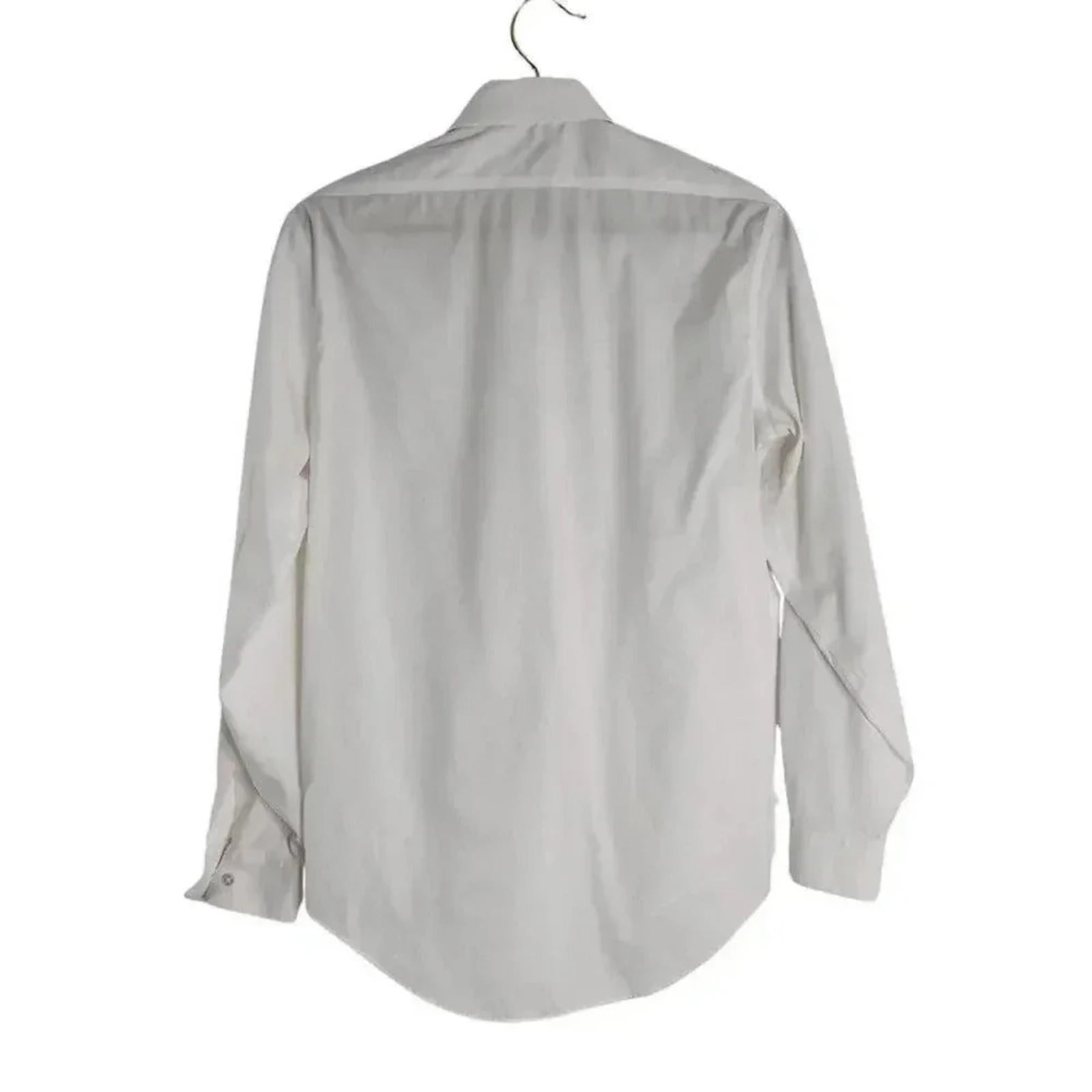 Calvin Klein White Button Up Long Sleeve Shirt Business Casual Office Size 15"