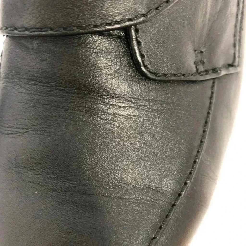 Clarks Black Leather Heeled Mule With Buckle Women's Size 10 Heels