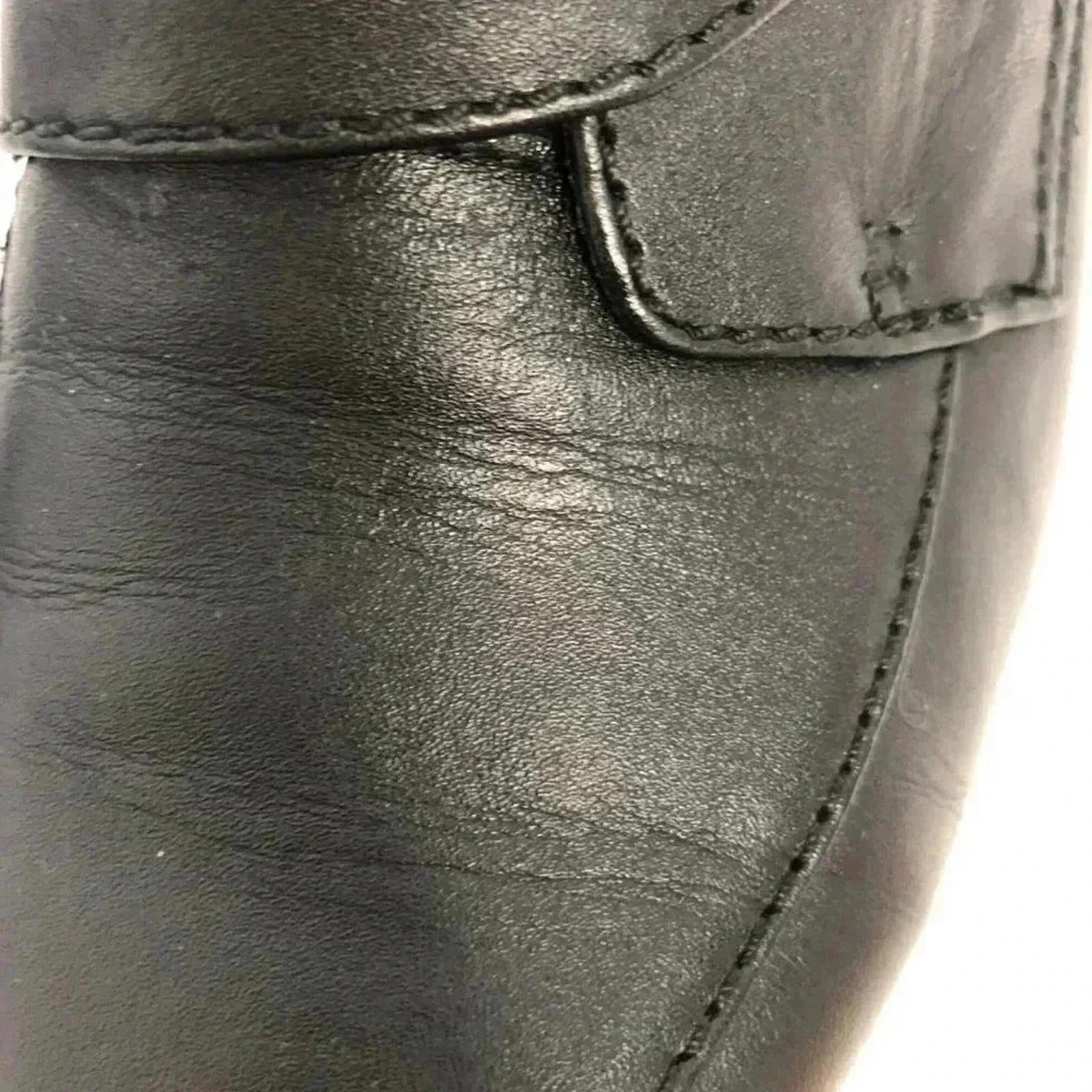 Clarks Black Leather Heeled Mule With Buckle Women's Size 10 Heels