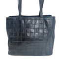 Vintage Kleinberg Sherrill Black Snakeskin Leather Grid Shoulder Bag Purse