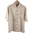 Tommy Bahama Silk Tan Beige Button Down Cigar Club Shirt Men's Size M