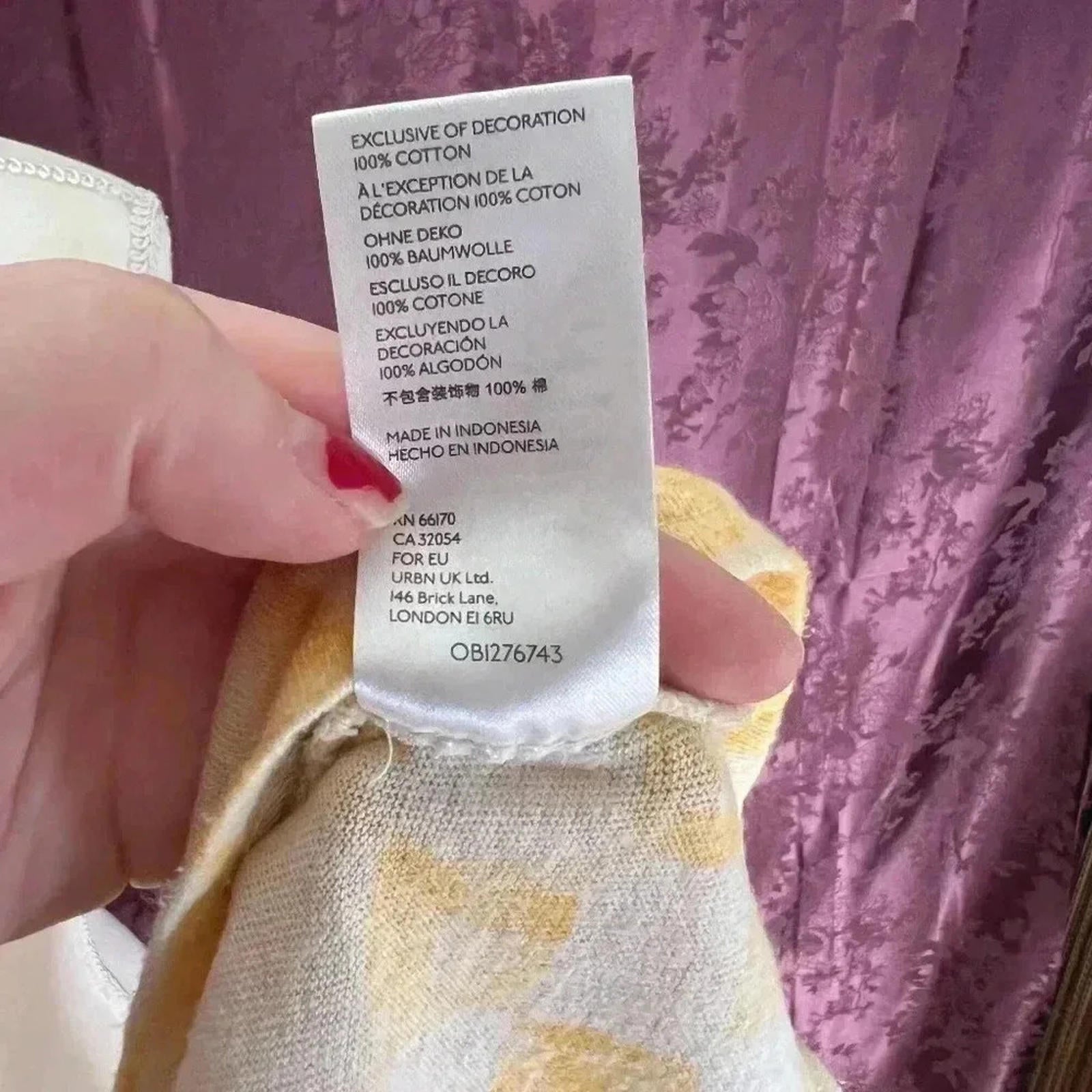 Urban Outfitters Yellow Checkerboard T Shirt Dress With Butterfly Women's Size S