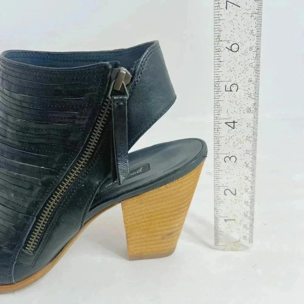 Paul Green Cayanne Black Leather Heeled Sandal Women's Size 7 UK 9.5 US