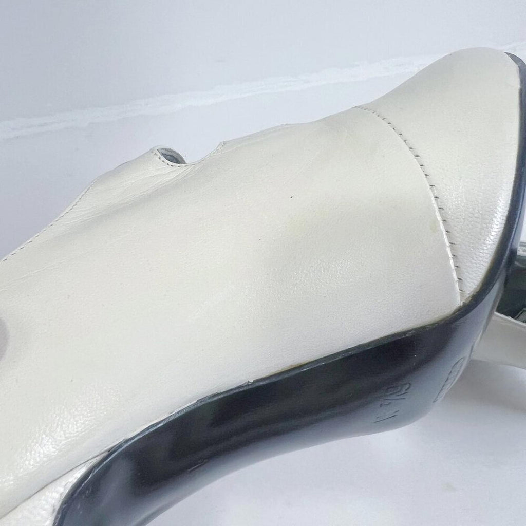 Vintage Cities White Leather Mary Jane Pumps Heels Women's Size 6.5