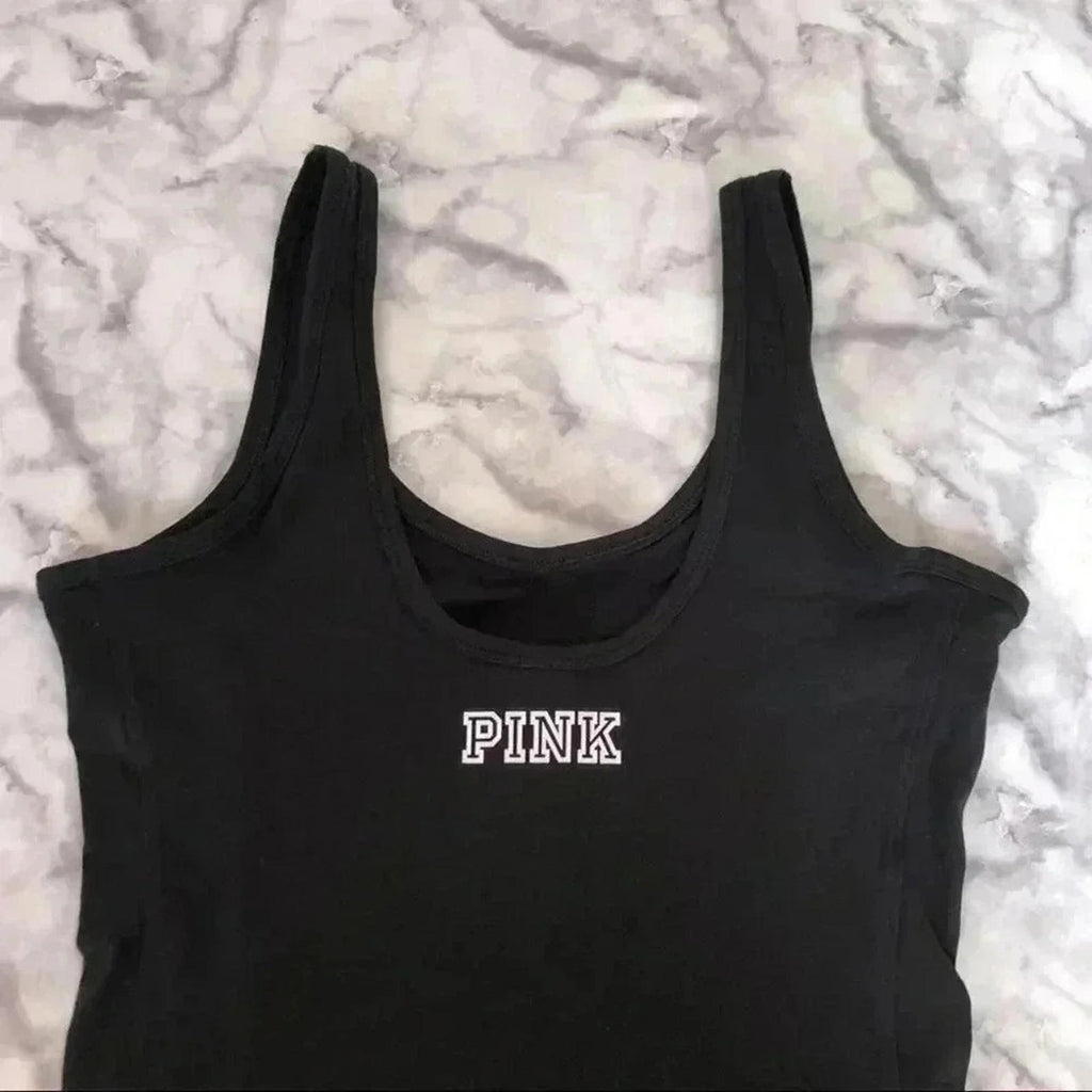 NWT VS PINK Victoria's Secret Black Bodysuit Women's Size S