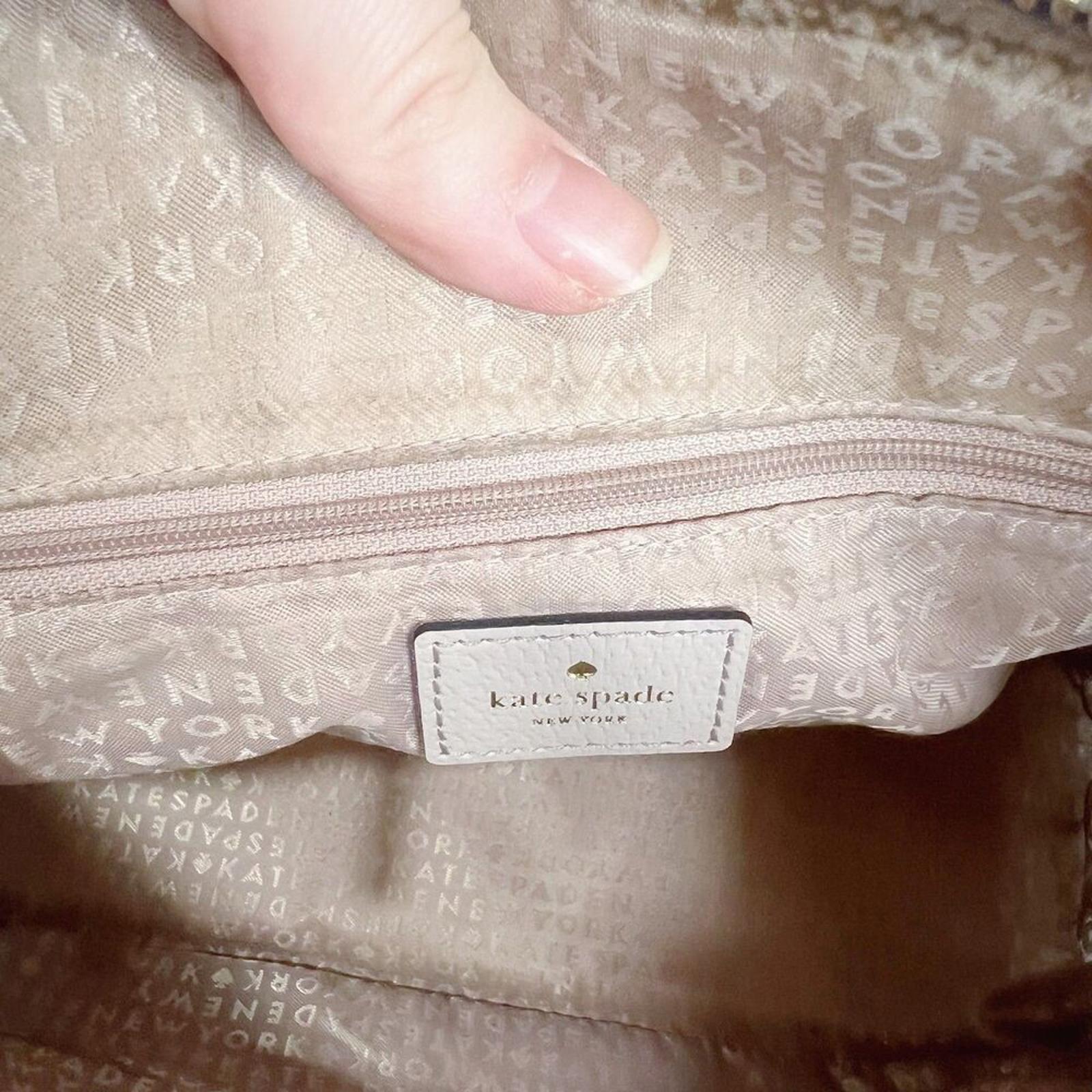 Kate Spade Rachelle Wellesly Light Taupe Cream Leather Structured Shoulder Bag