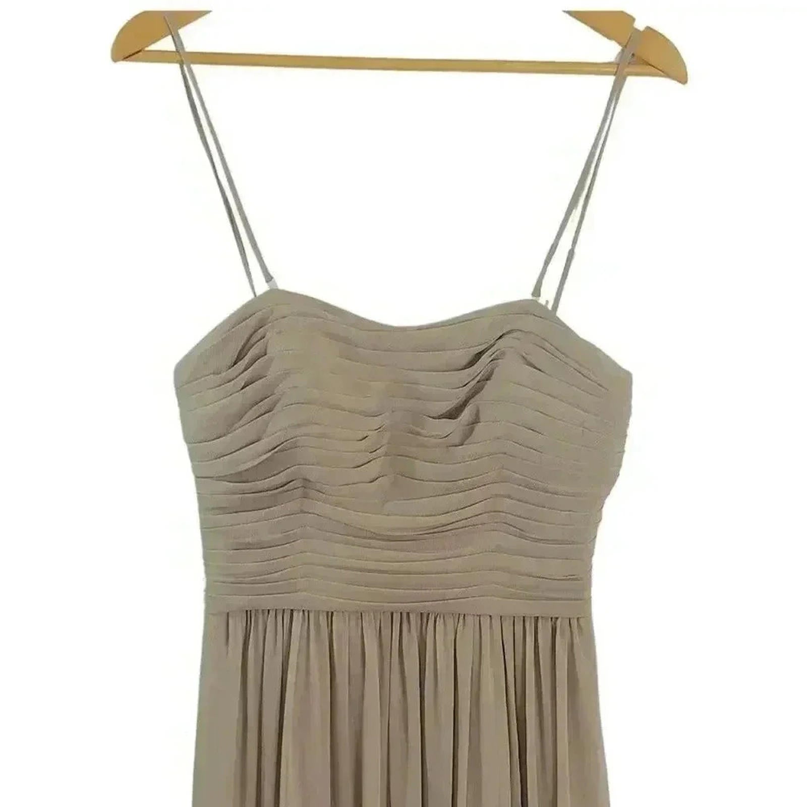 Watters & Watters Chiffon Tan Bridesmaids Dress Women's Size 10